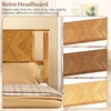 image:imageGiantex Wood Queen Size Bed Frame with Headboard Acacia Platform Bed w12 Slats Support UnderBed Space Wooden Mattress Foundation No Box Spring NeededTwin