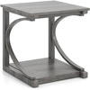 image:imageGiantex CShaped End Table 24 Square Couch Table with Bottom Storage Shelf amp Solid Rubber Wood Frame Farmhouse Accent Tables for Small Spaces TV Tray Side Table for Living Room Bedroom Gray1
