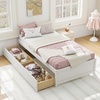 image:imageGiantex Full Size Bed Frame with 2 Storage Drawers Solid Wood Platform Bed with Slats Support Heavy Duty Daybed with Storage No Box Spring Needed Full Bed Frames for Teens Adults WhiteWhite