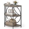 image:imageGiantex Half Round End Table Set of 2 3Tier Narrow Side Table wStudy Metal Frame amp Storage Shelves Half Moon Circle Accent Bedside Night Stand for Living Room Bedroom Small Spaces Rustic BrownGrey