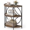 image:imageGiantex Half Round End Table Set of 2 3Tier Narrow Side Table wStudy Metal Frame amp Storage Shelves Half Moon Circle Accent Bedside Night Stand for Living Room Bedroom Small Spaces Rustic BrownRustic Brown