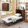 image:imageGiantex Murphy Bed Cabinet with Mattress  74 x 31 Cot Size Folding Bed wStorage Metal Frame amp Lockable Rolling Wheels SpaceSaving Roll Away Beds with Mattresses for Adults Guests Rustic BrownRustic Brown