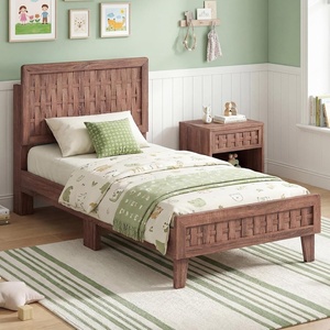 image:imageGiantex Wood Full Size Bed Frame with Upholstered Headboard MidCentury Platform Bed wWooden Slat Support Mattress Foundation Slatted Footboard UnderBed Storage Space No Box Spring Needed OakWalnut