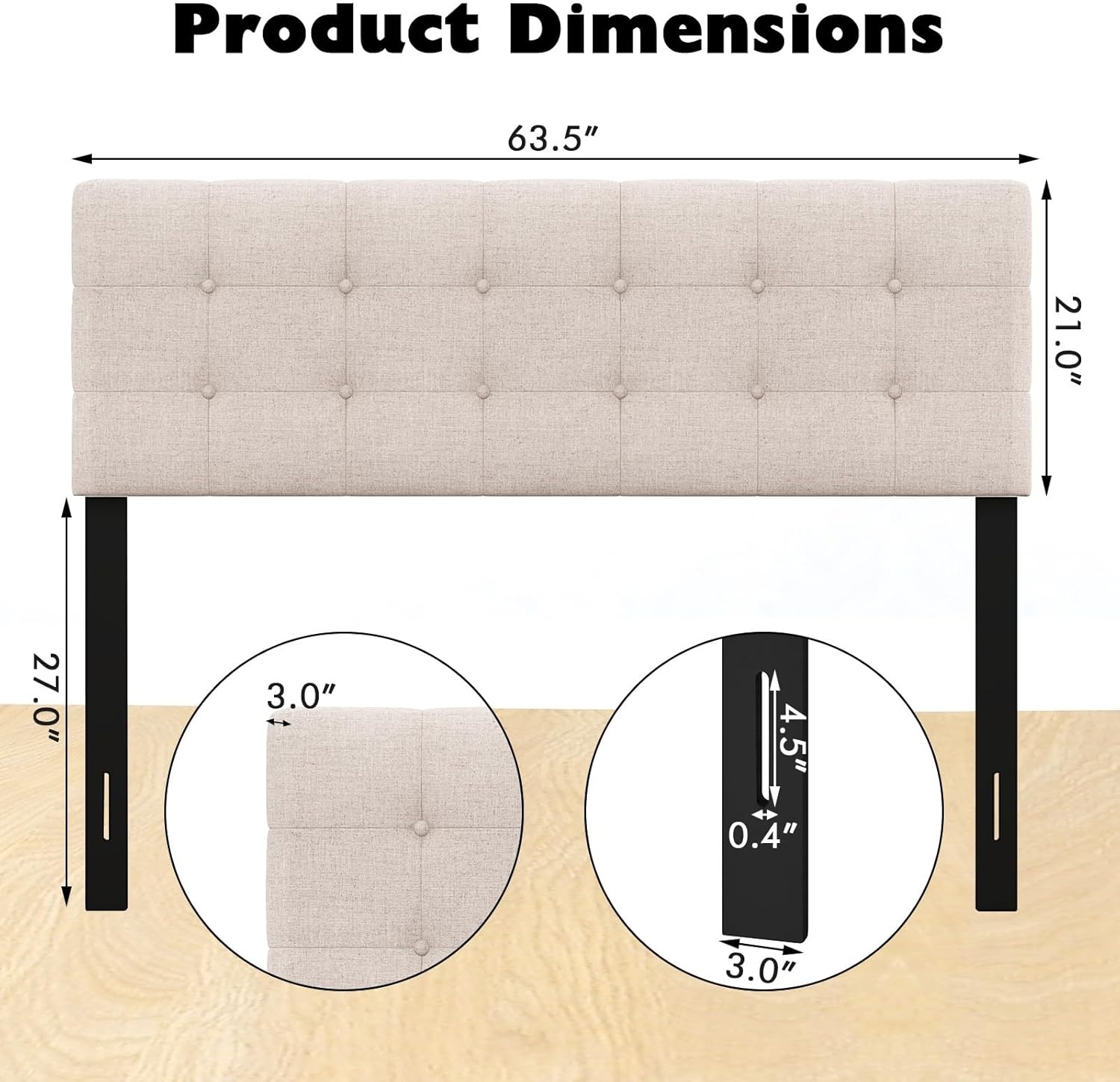 image:imageGiantex Headboard with Charging Station QueenFull Size Tufted Upholstered Head Board w2 AC Outlets USB amp TypeC Ports Rubber Wood Legs Width Adjustable Modern Bed Headboard Only GreyBeige