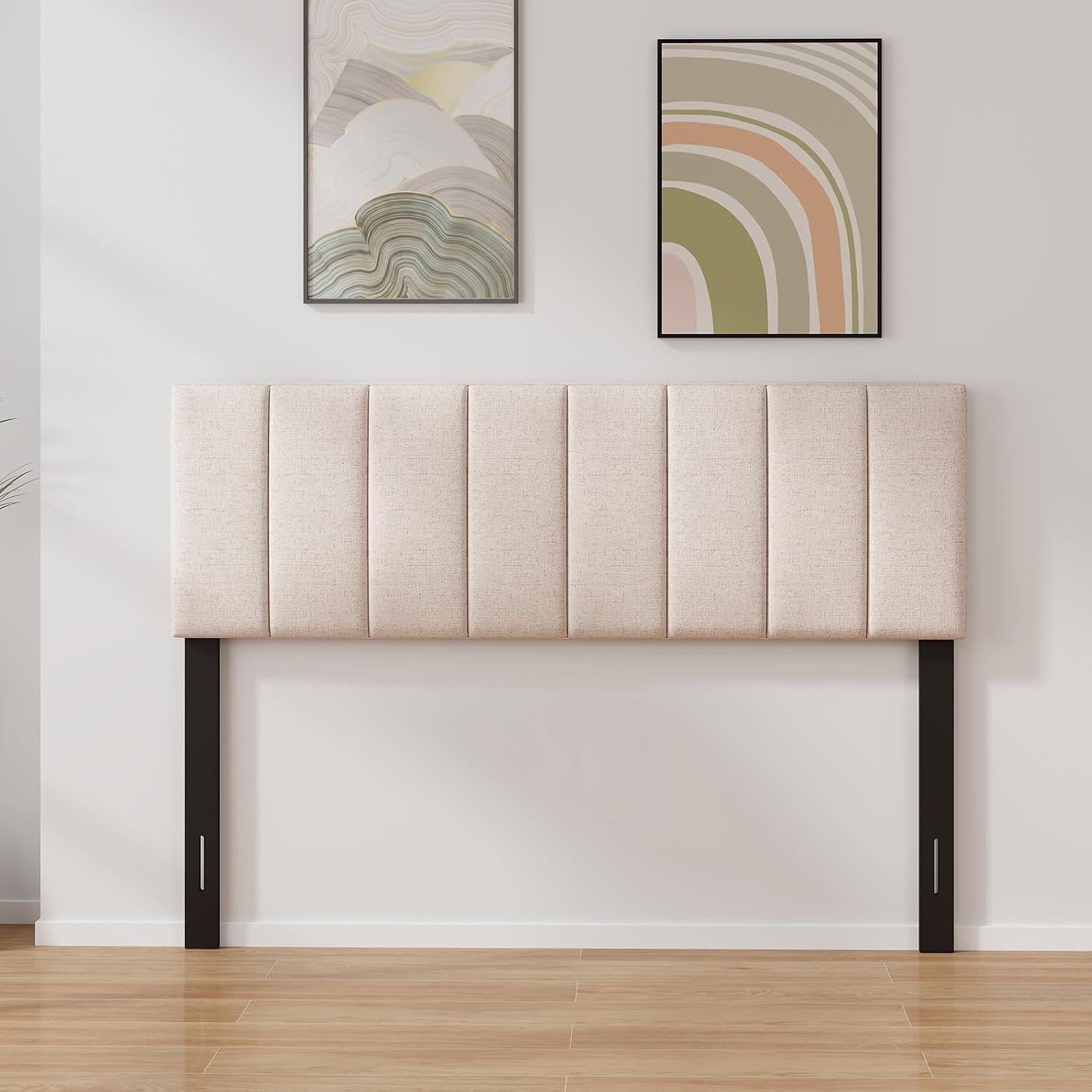 image:imageGiantex Headboard with Charging Station QueenFull Size Tufted Upholstered Head Board w2 AC Outlets USB amp TypeC Ports Rubber Wood Legs Width Adjustable Modern Bed Headboard Only GreyBeige