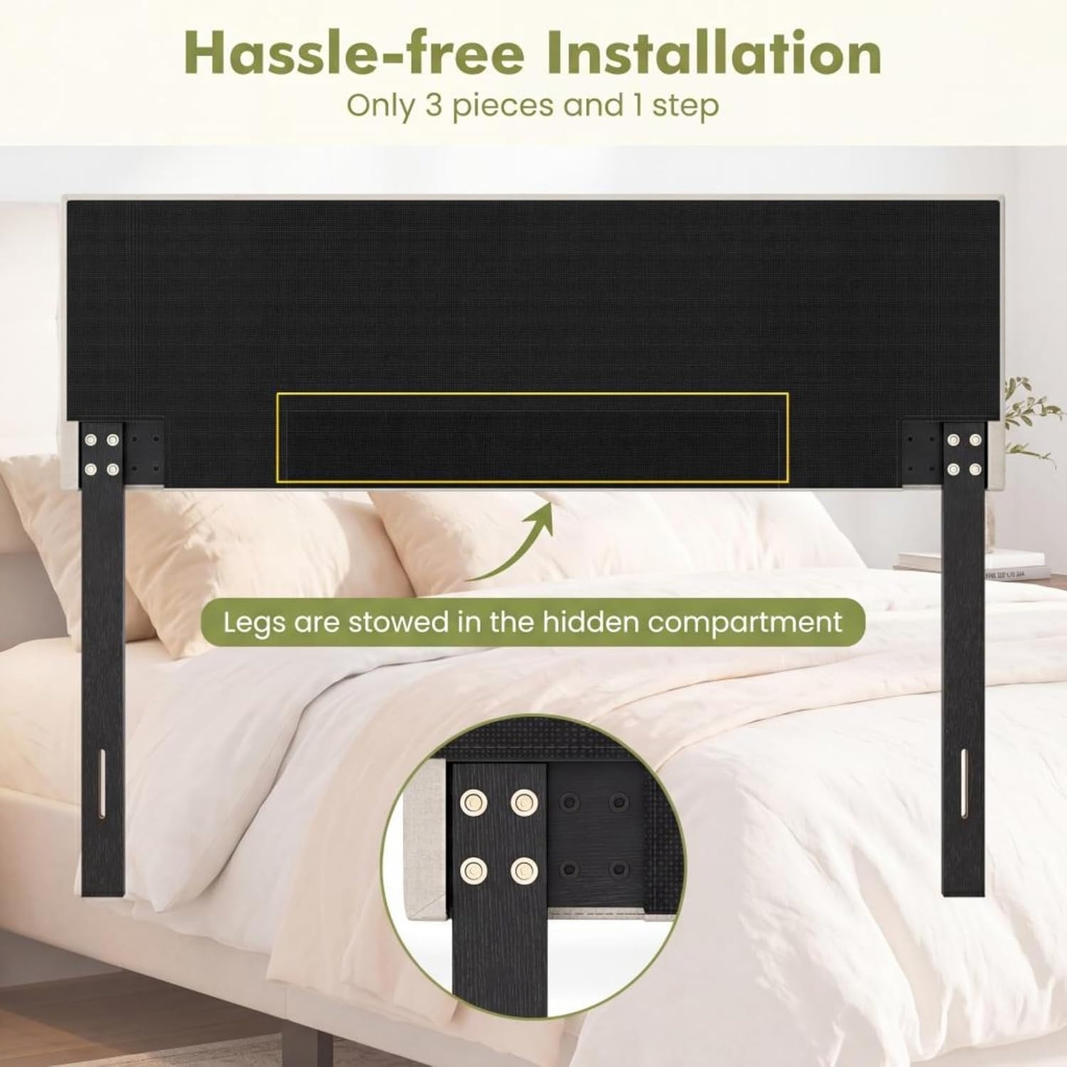 image:imageGiantex Headboard with Charging Station QueenFull Size Tufted Upholstered Head Board w2 AC Outlets USB amp TypeC Ports Rubber Wood Legs Width Adjustable Modern Bed Headboard Only GreyBeige