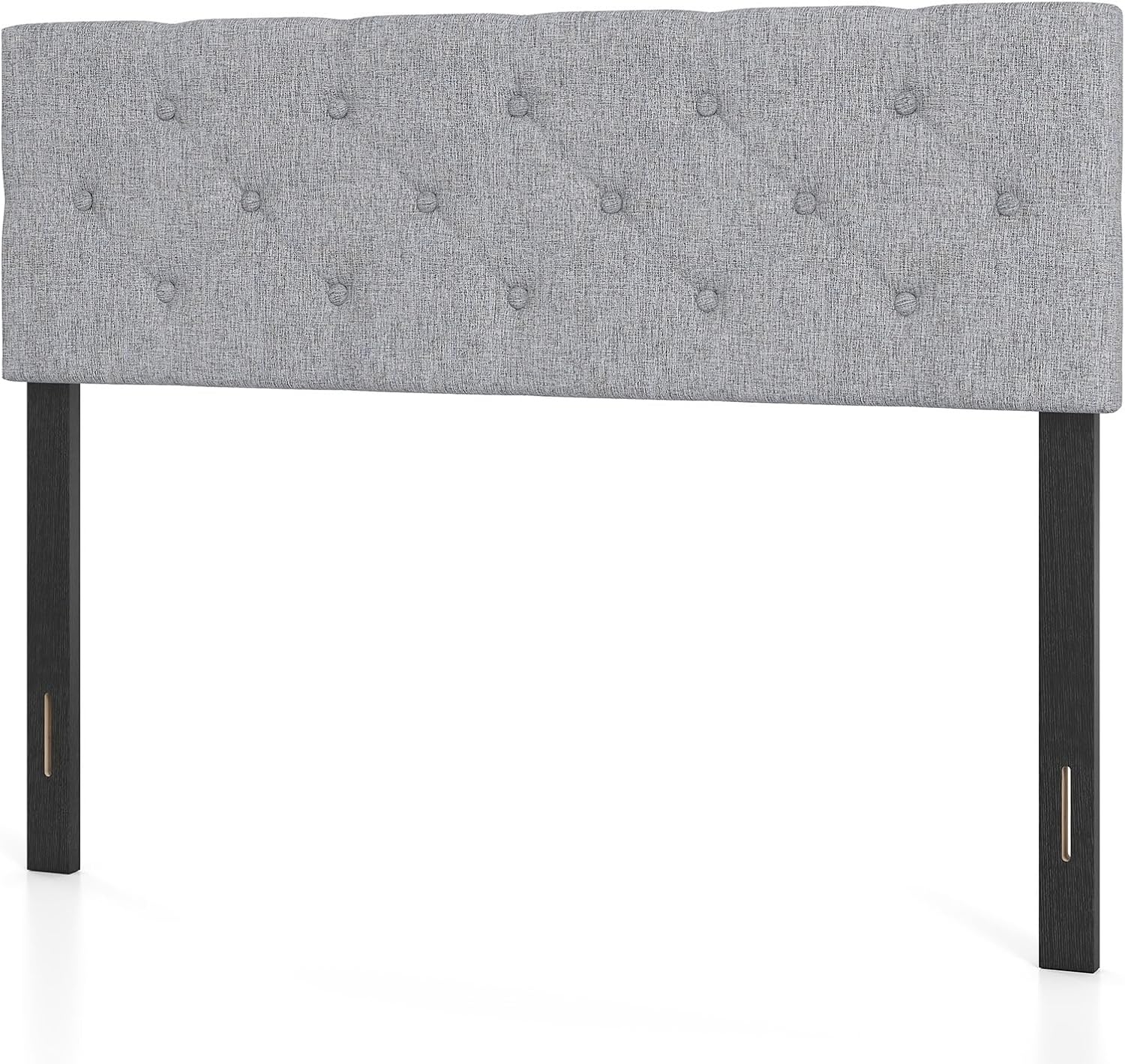 image:imageGiantex Headboard with Charging Station QueenFull Size Tufted Upholstered Head Board w2 AC Outlets USB amp TypeC Ports Rubber Wood Legs Width Adjustable Modern Bed Headboard Only GreyGray