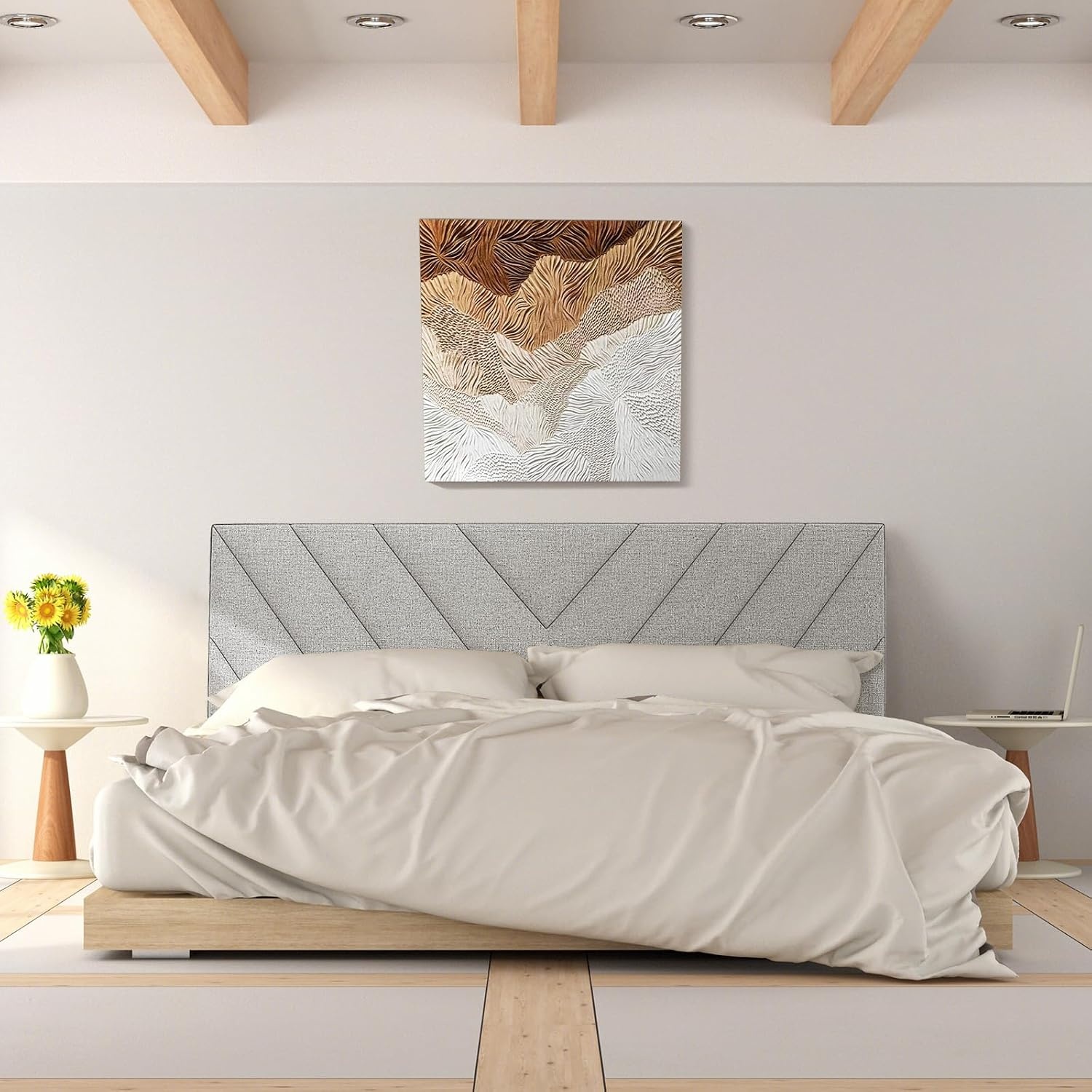 image:imageGiantex Headboard with Charging Station QueenFull Size Tufted Upholstered Head Board w2 AC Outlets USB amp TypeC Ports Rubber Wood Legs Width Adjustable Modern Bed Headboard Only GreyGray