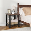 image:imageGiantex 2Tier End Table 16 Inch Small Side Table wMesh Storage Shelf Industrial Telephone Table with HeavyDuty Metal Frame Square Sofa Table for Small Space Living Room Rustic BrownRustic Brown