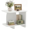 image:imageGiantex 2Tier End Table Set of 2 Modern Sofa Side Table with Open Storage Shelf Wooden Bedside Night Stand for Bedroom Living Room Study Small Spaces Easy Assembly White1