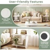 image:imageGiantex 2Tier End Table Set of 2 Modern Sofa Side Table with Open Storage Shelf Wooden Bedside Night Stand for Bedroom Living Room Study Small Spaces Easy Assembly White1