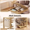 image:imageGiantex CShaped End Table with Wheels Wooden Rolling Side Table wAdjustable Desktop Edge Stopper Side Pocket amp 3 Storage Shelves Sofa Couch Bedside TV Tray for Living Room Bedroom Brown1Natural