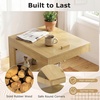 image:imageGiantex CShaped End Table with Wheels Wooden Rolling Side Table wAdjustable Desktop Edge Stopper Side Pocket amp 3 Storage Shelves Sofa Couch Bedside TV Tray for Living Room Bedroom Brown1Natural