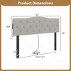 image:imageGiantex Headboard with Charging Station QueenFull Size Tufted Upholstered Head Board w2 AC Outlets USB amp TypeC Ports Rubber Wood Legs Width Adjustable Modern Bed Headboard Only GreyGray