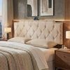 image:imageGiantex Headboard with Charging Station QueenFull Size Tufted Upholstered Head Board w2 AC Outlets USB amp TypeC Ports Rubber Wood Legs Width Adjustable Modern Bed Headboard Only GreyBeige