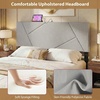 image:imageGiantex Headboard with Charging Station QueenFull Size Tufted Upholstered Head Board w2 AC Outlets USB amp TypeC Ports Rubber Wood Legs Width Adjustable Modern Bed Headboard Only GreyGray