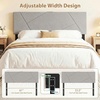 image:imageGiantex Headboard with Charging Station QueenFull Size Tufted Upholstered Head Board w2 AC Outlets USB amp TypeC Ports Rubber Wood Legs Width Adjustable Modern Bed Headboard Only GreyGray