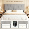 image:imageGiantex Headboard with Charging Station QueenFull Size Tufted Upholstered Head Board w2 AC Outlets USB amp TypeC Ports Rubber Wood Legs Width Adjustable Modern Bed Headboard Only GreyGray