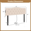 image:imageGiantex Headboard with Charging Station QueenFull Size Tufted Upholstered Head Board w2 AC Outlets USB amp TypeC Ports Rubber Wood Legs Width Adjustable Modern Bed Headboard Only GreyBeige