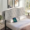 image:imageGiantex Headboard with Charging Station QueenFull Size Tufted Upholstered Head Board w2 AC Outlets USB amp TypeC Ports Rubber Wood Legs Width Adjustable Modern Bed Headboard Only GreyGray