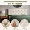 image:imageGiantex Headboard with Charging Station QueenFull Size Tufted Upholstered Head Board w2 AC Outlets USB amp TypeC Ports Rubber Wood Legs Width Adjustable Modern Bed Headboard Only GreyBeige