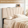 image:imageGiantex Headboard with Charging Station QueenFull Size Tufted Upholstered Head Board w2 AC Outlets USB amp TypeC Ports Rubber Wood Legs Width Adjustable Modern Bed Headboard Only GreyBeige