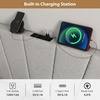 image:imageGiantex Headboard with Charging Station QueenFull Size Tufted Upholstered Head Board w2 AC Outlets USB amp TypeC Ports Rubber Wood Legs Width Adjustable Modern Bed Headboard Only GreyGray