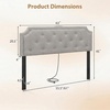 image:imageGiantex Headboard with Charging Station QueenFull Size Tufted Upholstered Head Board w2 AC Outlets USB amp TypeC Ports Rubber Wood Legs Width Adjustable Modern Bed Headboard Only GreyGray