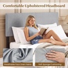 image:imageGiantex Headboard with Charging Station QueenFull Size Tufted Upholstered Head Board w2 AC Outlets USB amp TypeC Ports Rubber Wood Legs Width Adjustable Modern Bed Headboard Only GreyGray