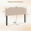 image:imageGiantex Headboard with Charging Station QueenFull Size Tufted Upholstered Head Board w2 AC Outlets USB amp TypeC Ports Rubber Wood Legs Width Adjustable Modern Bed Headboard Only GreyBeige