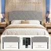 image:imageGiantex Headboard with Charging Station QueenFull Size Tufted Upholstered Head Board w2 AC Outlets USB amp TypeC Ports Rubber Wood Legs Width Adjustable Modern Bed Headboard Only GreyGray