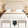 image:imageGiantex Headboard with Charging Station QueenFull Size Tufted Upholstered Head Board w2 AC Outlets USB amp TypeC Ports Rubber Wood Legs Width Adjustable Modern Bed Headboard Only GreyBeige