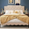 image:imageGiantex Headboard with Charging Station QueenFull Size Tufted Upholstered Head Board w2 AC Outlets USB amp TypeC Ports Rubber Wood Legs Width Adjustable Modern Bed Headboard Only GreyBeige
