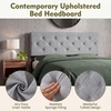 image:imageGiantex Headboard with Charging Station QueenFull Size Tufted Upholstered Head Board w2 AC Outlets USB amp TypeC Ports Rubber Wood Legs Width Adjustable Modern Bed Headboard Only GreyGray