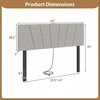 image:imageGiantex Headboard with Charging Station QueenFull Size Tufted Upholstered Head Board w2 AC Outlets USB amp TypeC Ports Rubber Wood Legs Width Adjustable Modern Bed Headboard Only GreyGray