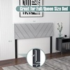 image:imageGiantex Headboard with Charging Station QueenFull Size Tufted Upholstered Head Board w2 AC Outlets USB amp TypeC Ports Rubber Wood Legs Width Adjustable Modern Bed Headboard Only GreyGray