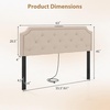 image:imageGiantex Headboard with Charging Station QueenFull Size Tufted Upholstered Head Board w2 AC Outlets USB amp TypeC Ports Rubber Wood Legs Width Adjustable Modern Bed Headboard Only GreyBeige