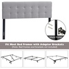 image:imageGiantex Headboard with Charging Station QueenFull Size Tufted Upholstered Head Board w2 AC Outlets USB amp TypeC Ports Rubber Wood Legs Width Adjustable Modern Bed Headboard Only GreyGray