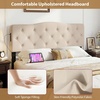 image:imageGiantex Headboard with Charging Station QueenFull Size Tufted Upholstered Head Board w2 AC Outlets USB amp TypeC Ports Rubber Wood Legs Width Adjustable Modern Bed Headboard Only GreyBeige