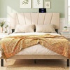 image:imageGiantex Headboard with Charging Station QueenFull Size Tufted Upholstered Head Board w2 AC Outlets USB amp TypeC Ports Rubber Wood Legs Width Adjustable Modern Bed Headboard Only GreyBeige