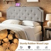 image:imageGiantex Headboard with Charging Station QueenFull Size Tufted Upholstered Head Board w2 AC Outlets USB amp TypeC Ports Rubber Wood Legs Width Adjustable Modern Bed Headboard Only GreyGray
