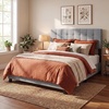 image:imageGiantex Headboard with Charging Station QueenFull Size Tufted Upholstered Head Board w2 AC Outlets USB amp TypeC Ports Rubber Wood Legs Width Adjustable Modern Bed Headboard Only GreyGray