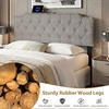 image:imageGiantex Headboard with Charging Station QueenFull Size Tufted Upholstered Head Board w2 AC Outlets USB amp TypeC Ports Rubber Wood Legs Width Adjustable Modern Bed Headboard Only GreyGray