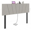 image:imageGiantex Headboard with Charging Station QueenFull Size Tufted Upholstered Head Board w2 AC Outlets USB amp TypeC Ports Rubber Wood Legs Width Adjustable Modern Bed Headboard Only GreyGray