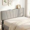 image:imageGiantex Headboard with Charging Station QueenFull Size Tufted Upholstered Head Board w2 AC Outlets USB amp TypeC Ports Rubber Wood Legs Width Adjustable Modern Bed Headboard Only GreyGray