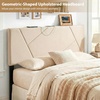 image:imageGiantex Headboard with Charging Station QueenFull Size Tufted Upholstered Head Board w2 AC Outlets USB amp TypeC Ports Rubber Wood Legs Width Adjustable Modern Bed Headboard Only GreyBeige