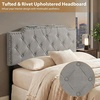 image:imageGiantex Headboard with Charging Station QueenFull Size Tufted Upholstered Head Board w2 AC Outlets USB amp TypeC Ports Rubber Wood Legs Width Adjustable Modern Bed Headboard Only GreyGray