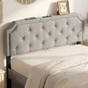 image:imageGiantex Headboard with Charging Station QueenFull Size Tufted Upholstered Head Board w2 AC Outlets USB amp TypeC Ports Rubber Wood Legs Width Adjustable Modern Bed Headboard Only GreyGray