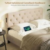 image:imageGiantex Headboard with Charging Station QueenFull Size Tufted Upholstered Head Board w2 AC Outlets USB amp TypeC Ports Rubber Wood Legs Width Adjustable Modern Bed Headboard Only GreyBeige