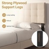 image:imageGiantex Headboard with Charging Station QueenFull Size Tufted Upholstered Head Board w2 AC Outlets USB amp TypeC Ports Rubber Wood Legs Width Adjustable Modern Bed Headboard Only GreyBeige